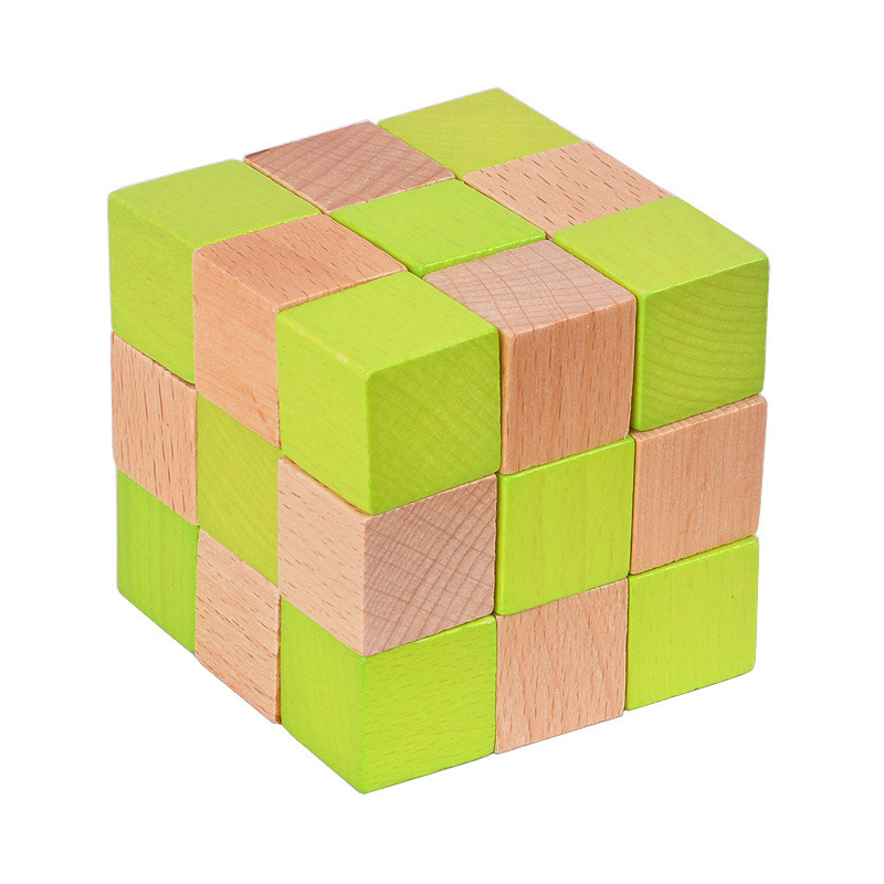 Brain Teaser Cube - خشبية ثعبان مكعب لغز الذكاء المنطق