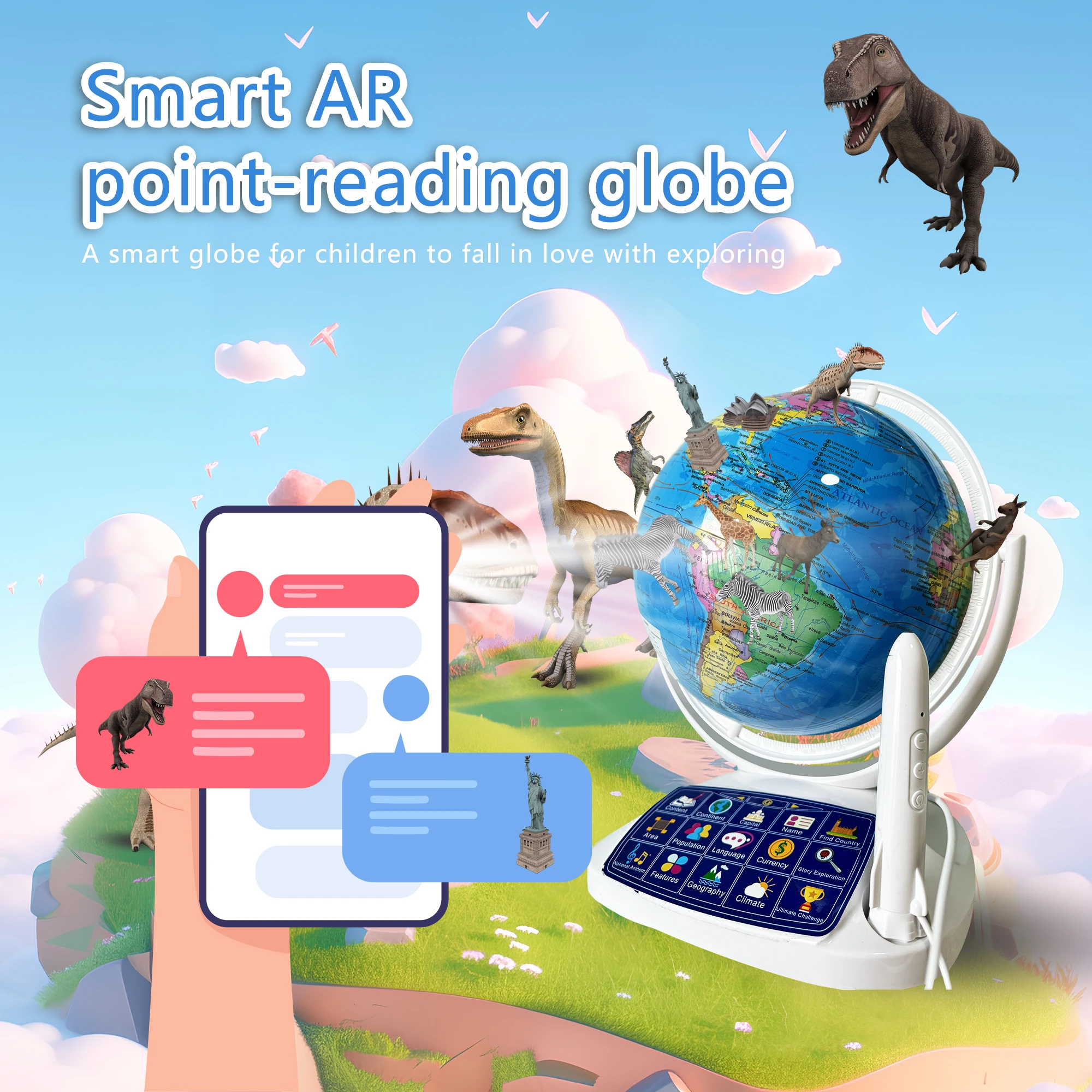 Educational Globe For Kids - كرة أرضية ذكية تفاعلية للأطفال بتقنية