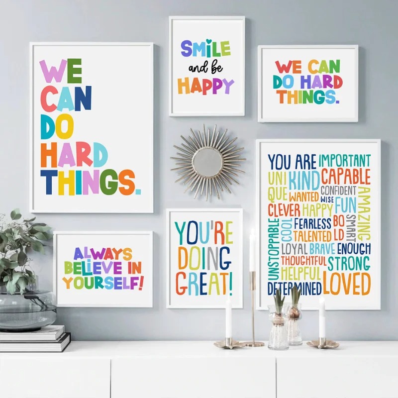 لوحة جدارية إيجابية للفصول الد - مراجعة Kids Education Motivation وسعره