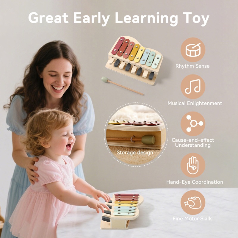 لعبة البيانو الخشبية من مونتيس - مراجعة Kids Education Learn Tv وسعره