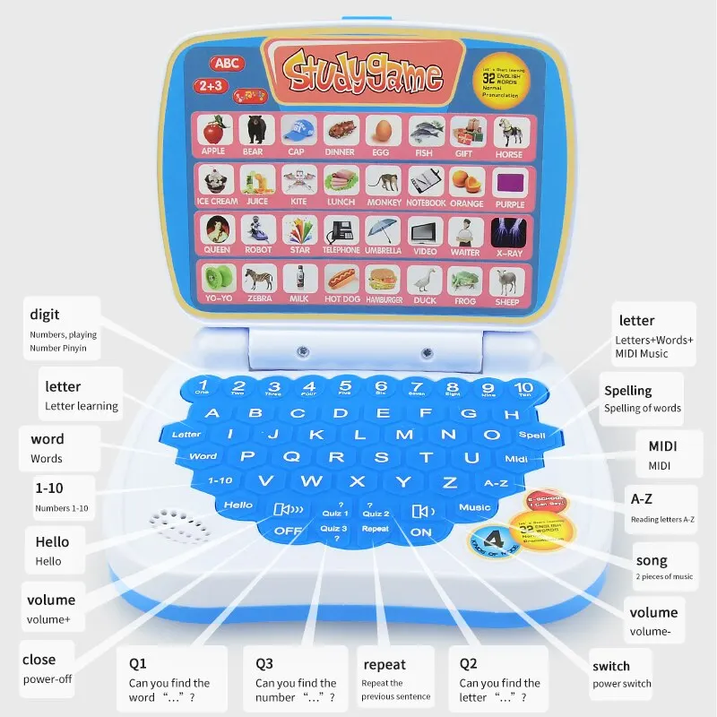 لعبة كمبيوتر محمول صغيرة لتعلي - مراجعة Kids Educational Computer وسعره