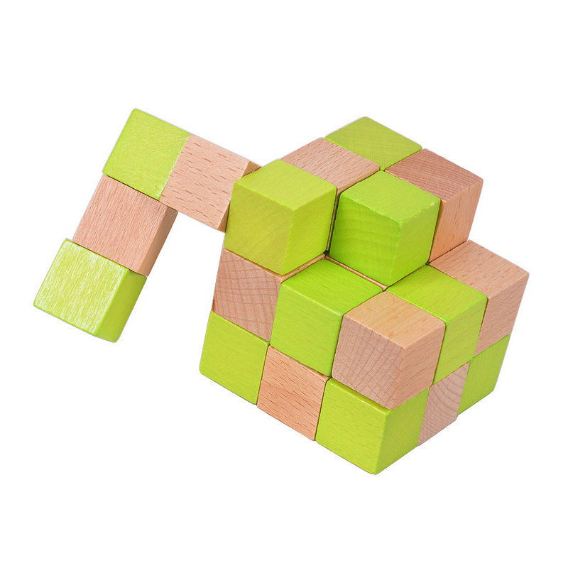 خشبية ثعبان مكعب لغز الذكاء ال - مراجعة Brain Teaser Cube وسعره