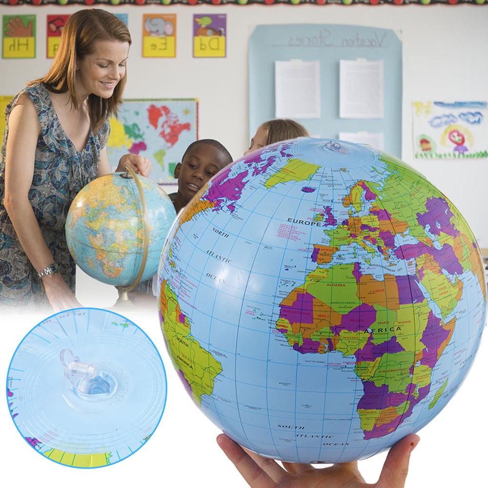 12/16 بوصة نفخ غلوب كرة الشاطئ - مراجعة Educational Globe For Kids وسعره